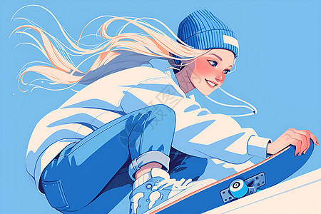 少女极限滑雪图片