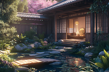日式风格的庭院图片