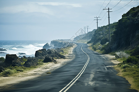 海边的沿海公路高清图片