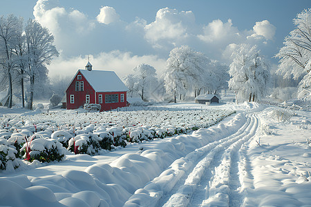 冬日农庄背景图片