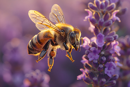 飞翔中的蜜蜂图片