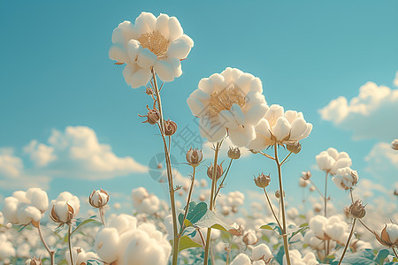 棉花天空之美图片