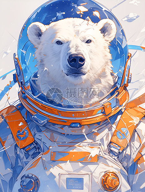 探险的北极熊宇航员图片