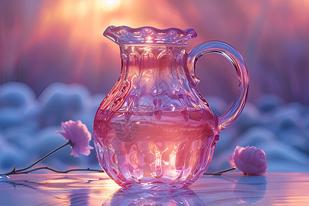 玫瑰色玻璃瓶图片