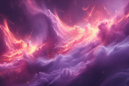 奇幻星云空紫红天空背景图片