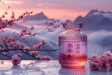 美丽的玻璃花瓶背景图片