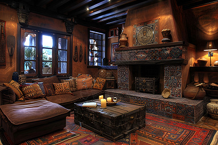 复古地毯古朴客厅装修背景