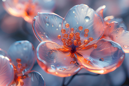 水珠滴落的花朵图片