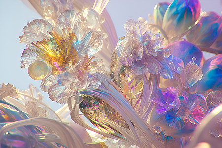 抽象的玻璃花朵图片