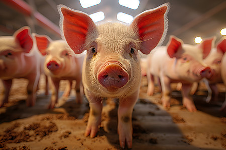 养殖场的猪图片