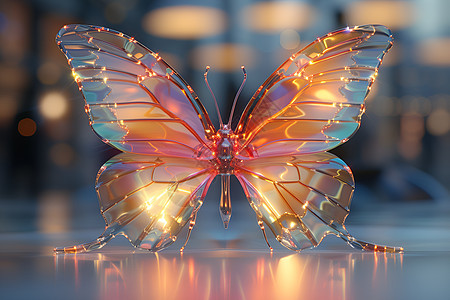 透明彩色蝴蝶图片