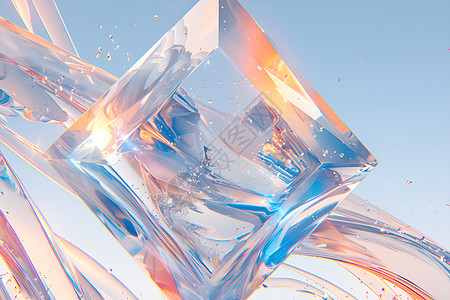 透明水晶立方体图片