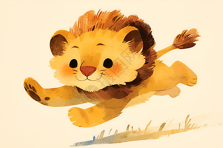 奔跑的小狮子高清图片