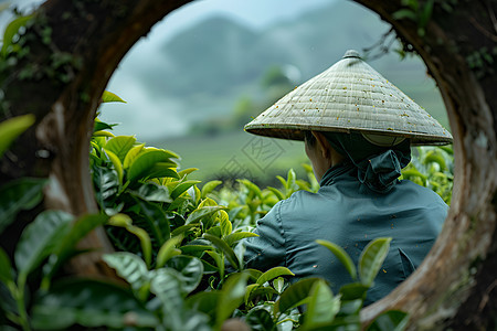 茶叶工人采茶忙图片