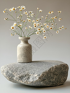 石头上的花束背景图片
