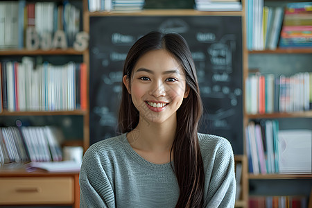 自信的女教师图片