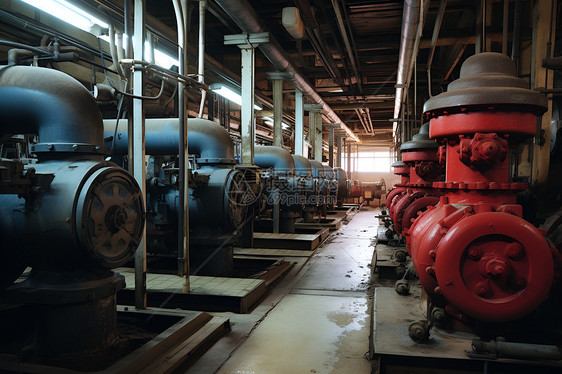 金属工厂中的现代管道图片