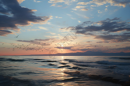 黄昏时的海洋图片