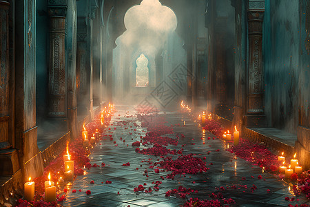 蜡烛玫瑰长廊图片