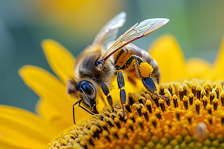 蜜蜂准备采集花蜜图片