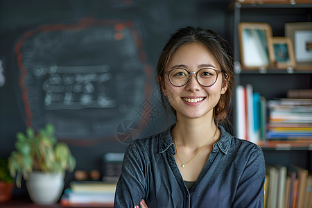 老师站在讲台上图片