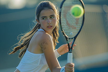 网球培训女学生图片