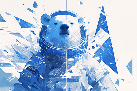 极地熊穿宇航服图片