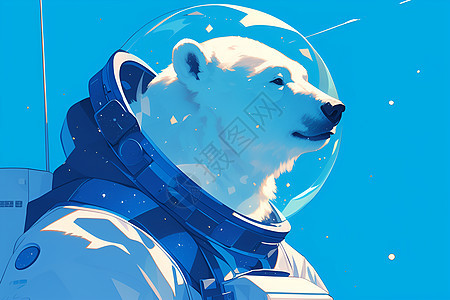 宇航员北极熊图片