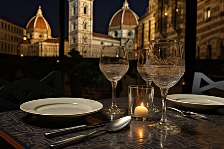佛罗伦萨的浪漫夜景图片