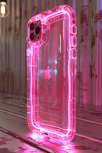 粉色内部发光的手机壳图片