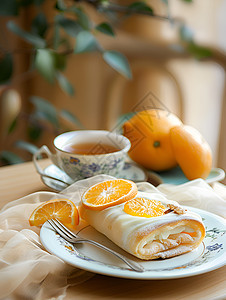 柑橘与茶香图片