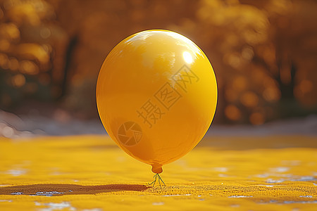阳光下的黄色气球图片