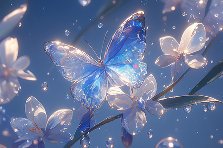 蓝色蝴蝶的翅膀图片