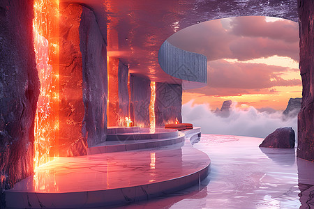 三峡大瀑布未来建筑空间设计图片
