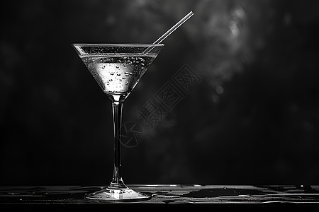 黑白光影下的酒杯图片