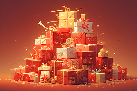 礼物盒子圣诞礼物插画