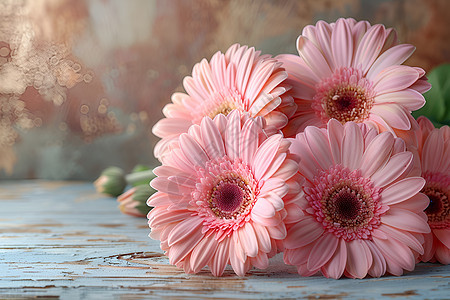 柔和光线下的粉色花朵图片