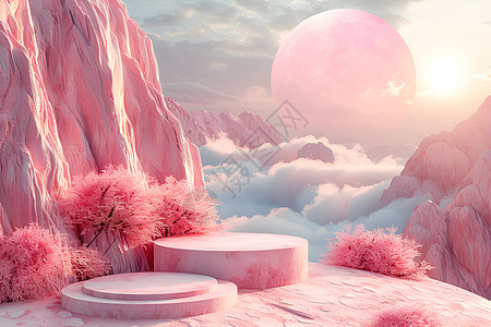 粉色仙境空间图片