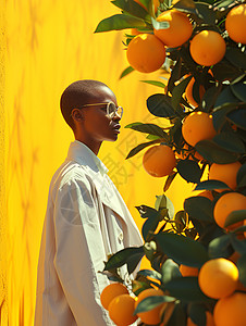 工人农民橙树下的男人背景