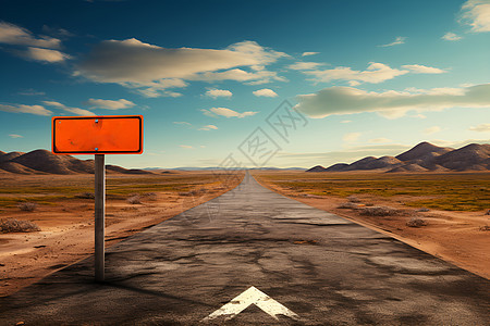 荒漠中的停车标志背景图片