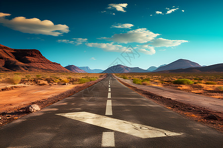 荒漠里的道路背景