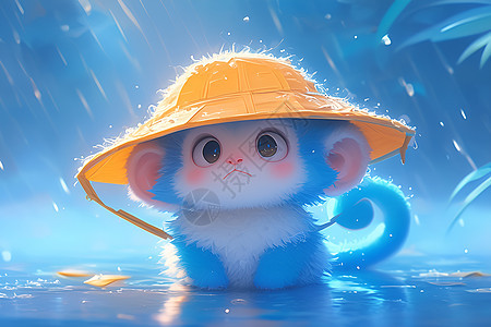 雨中的小猴子图片