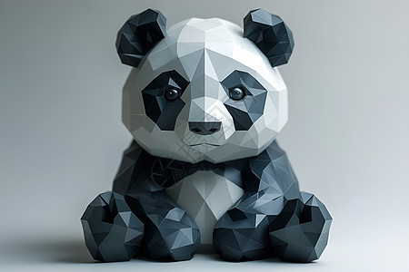 卡通小熊猫立体折纸背景图片