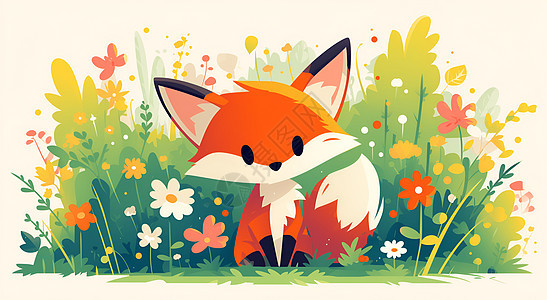 森林里可爱的狐狸图片