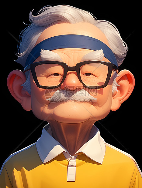 戴眼镜的老人图片
