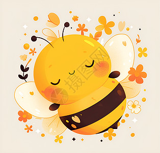 笑容可掬的小蜜蜂高清图片
