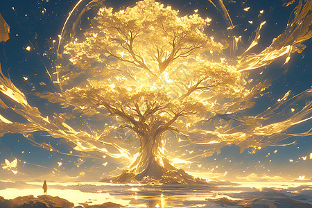 闪烁的扶桑树背景图片