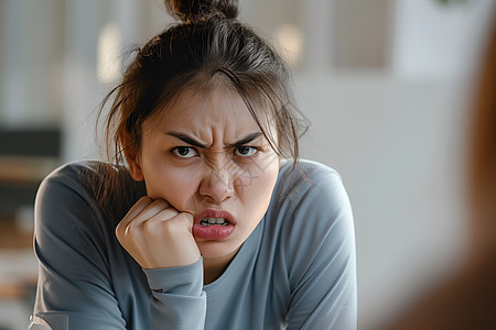 愤怒的年轻女性图片