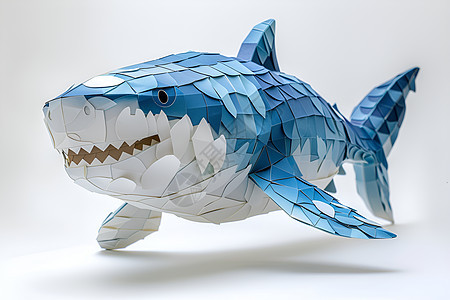 三维折纸鲨鱼图片