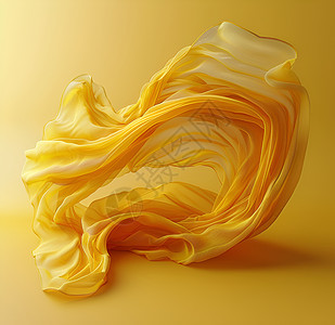 风吹动的黄色丝巾图片